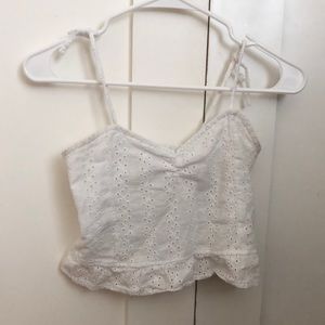 White Crop Top Tank